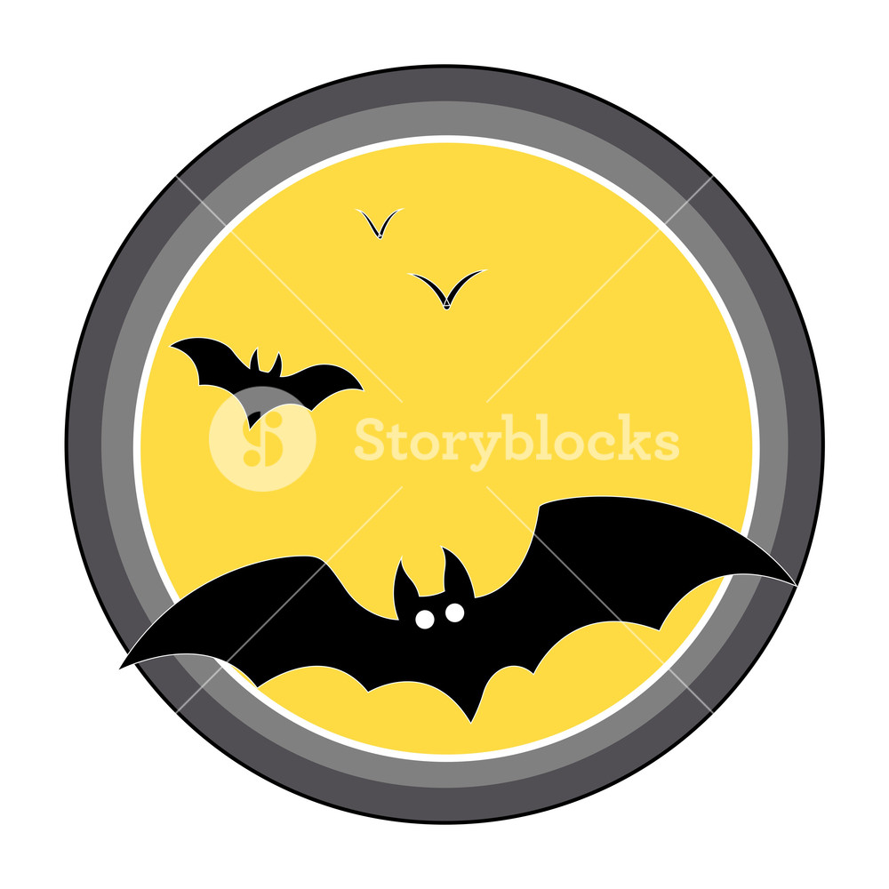 1000x1000 Bats Flying Over Full Moon