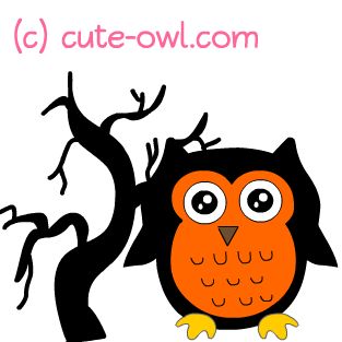 313x313 Cute Halloween Owl Clip Art