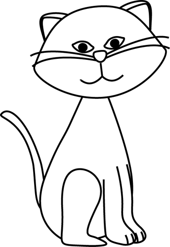 344x500 Black And White Black Cat Clip Art