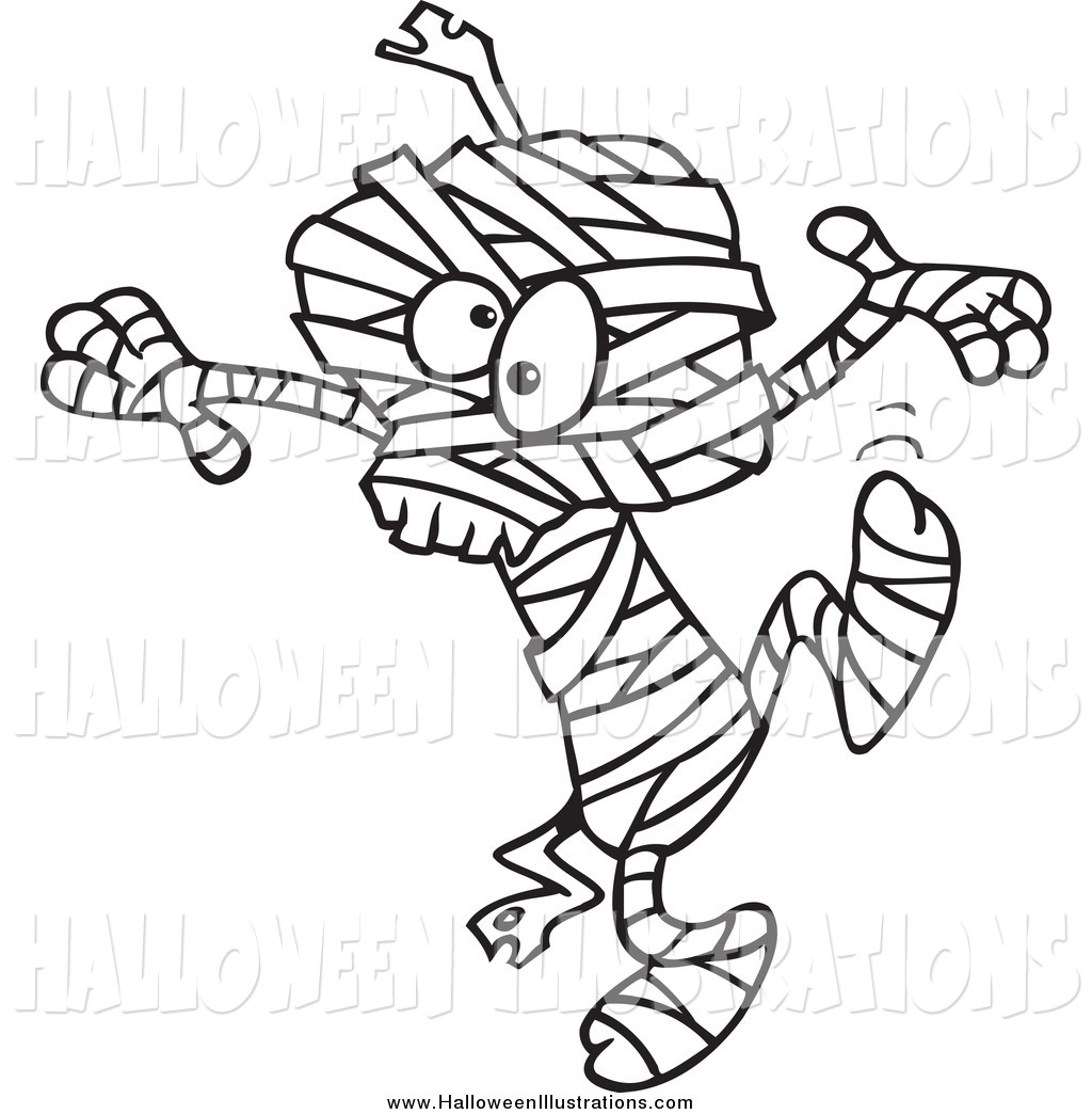 1024x1044 Clip Art Of A Black And White Dancing Mummy By Toonaday