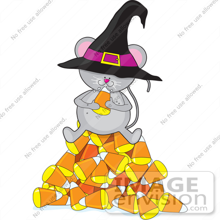 450x450 Cliprt Graphic Of Hungry Little Halloween Mouse Sitting On