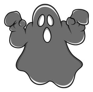 300x296 Spooky Halloween Ghost Cartoon Vector Royalty Free Stock Image