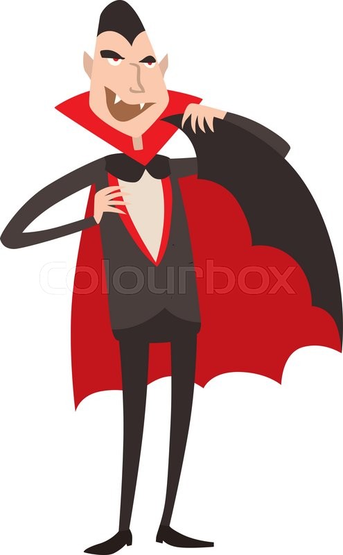 495x800 Cartoon Dracula Vector. Charming Predatory Vampire. Cartoon