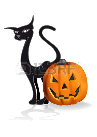 318x450 17,539 Halloween Cat Stock Illustrations, Cliparts And Royalty