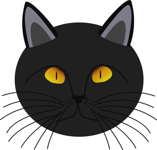 500x479 Black Cat Face