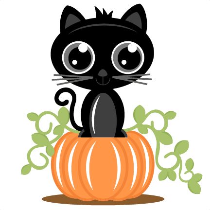 432x432 Black Cat Clipart Halloween Pumpkin