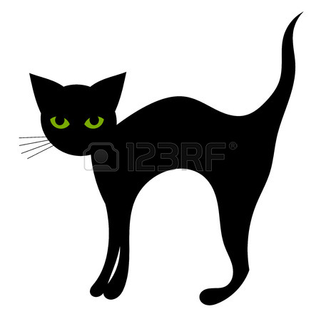 450x441 Black Cat Feline Halloween Icon Front View Vector Illustration