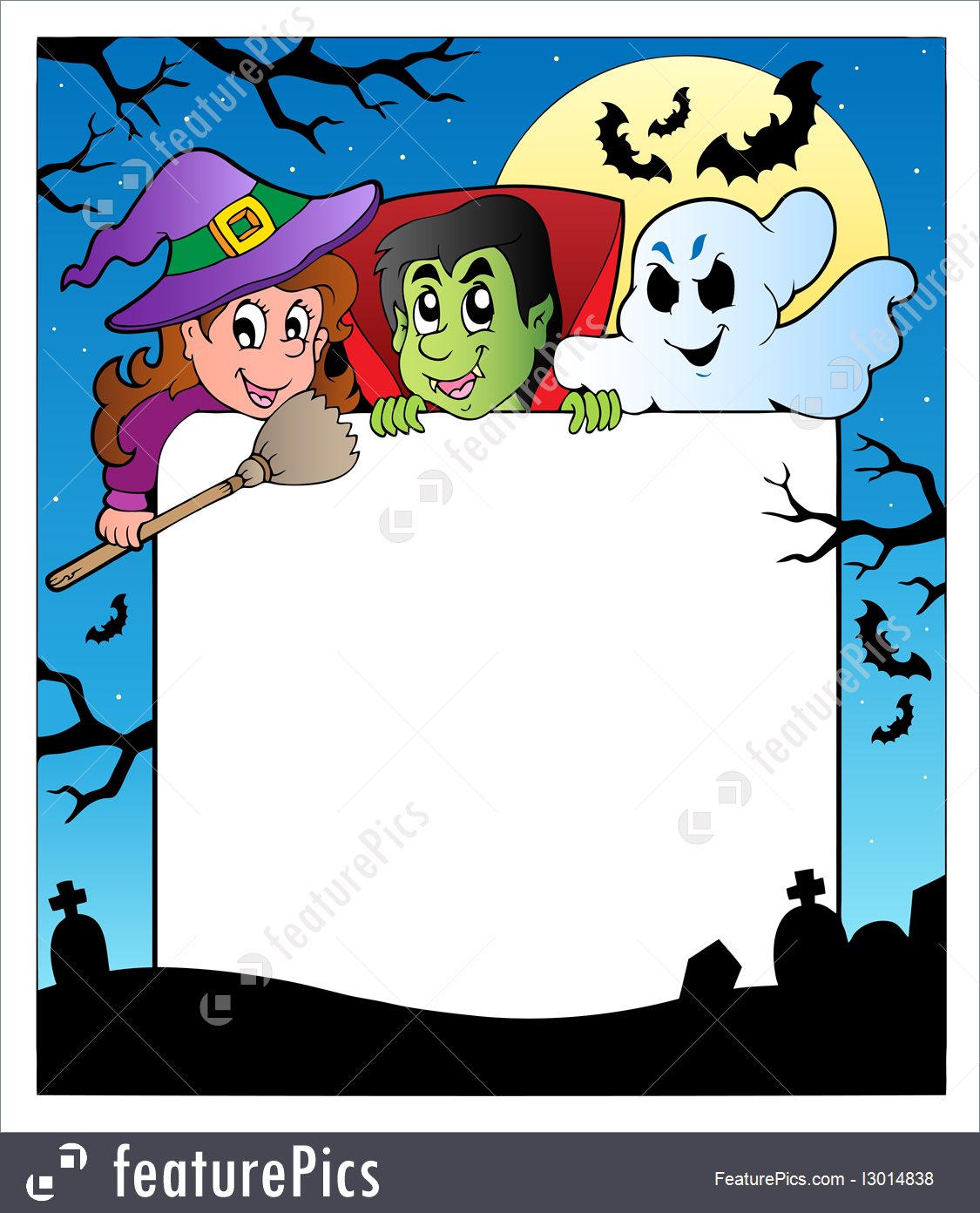 1125x1392 Frame With Halloween Characters 2 Illustration