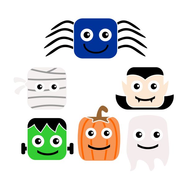 600x600 Halloween Characters Cuttable Design
