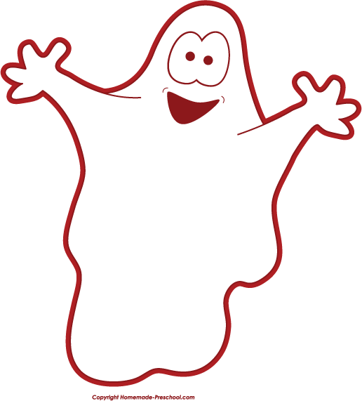 516x571 Ghost Two Red Halloween Clipart
