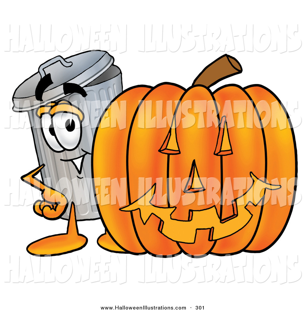 1024x1044 Halloween Clip Art Of A Happy Garbage Can Mascot Cartoon Character