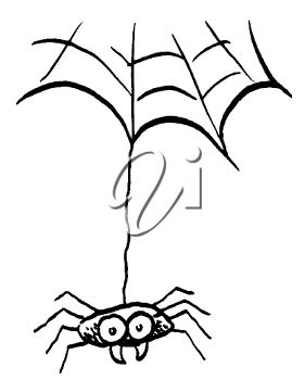 281x350 Picture Of A Spider Hanging From A Web In A Vector Clip Art