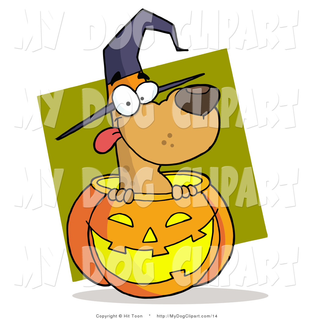 1024x1044 Clip Art Of A Halloween Dog And Pumpkin By Hit Toon
