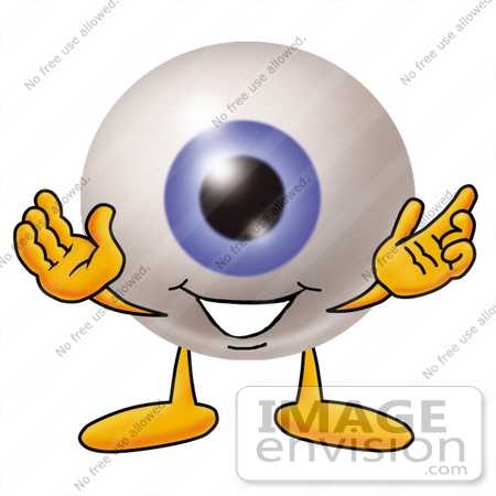 450x450 Clip Art Graphic Of A Blue Eyeball Cartoon Character
