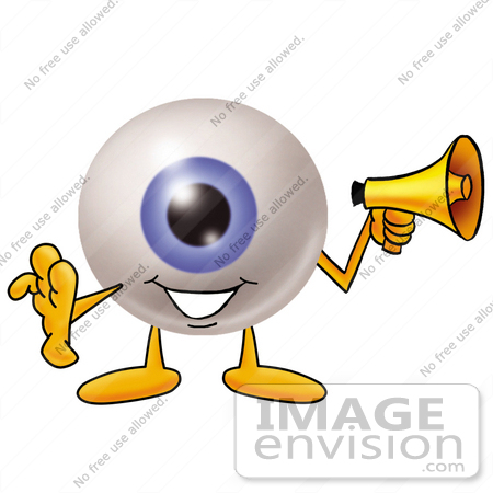 450x450 Cliprt Graphic Of Blue Eyeball Cartoon Character Holding
