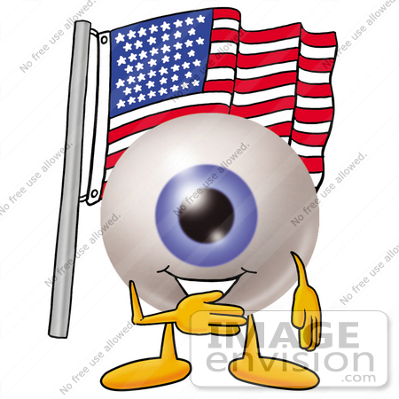 450x450 Clip Art Graphic Of A Blue Eyeball Cartoon Character Pledging