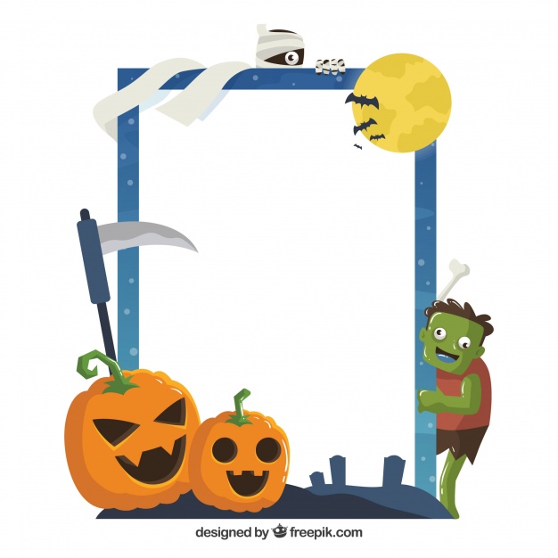 626x626 Fun Halloween Frame With Flat Design Vector Free Download