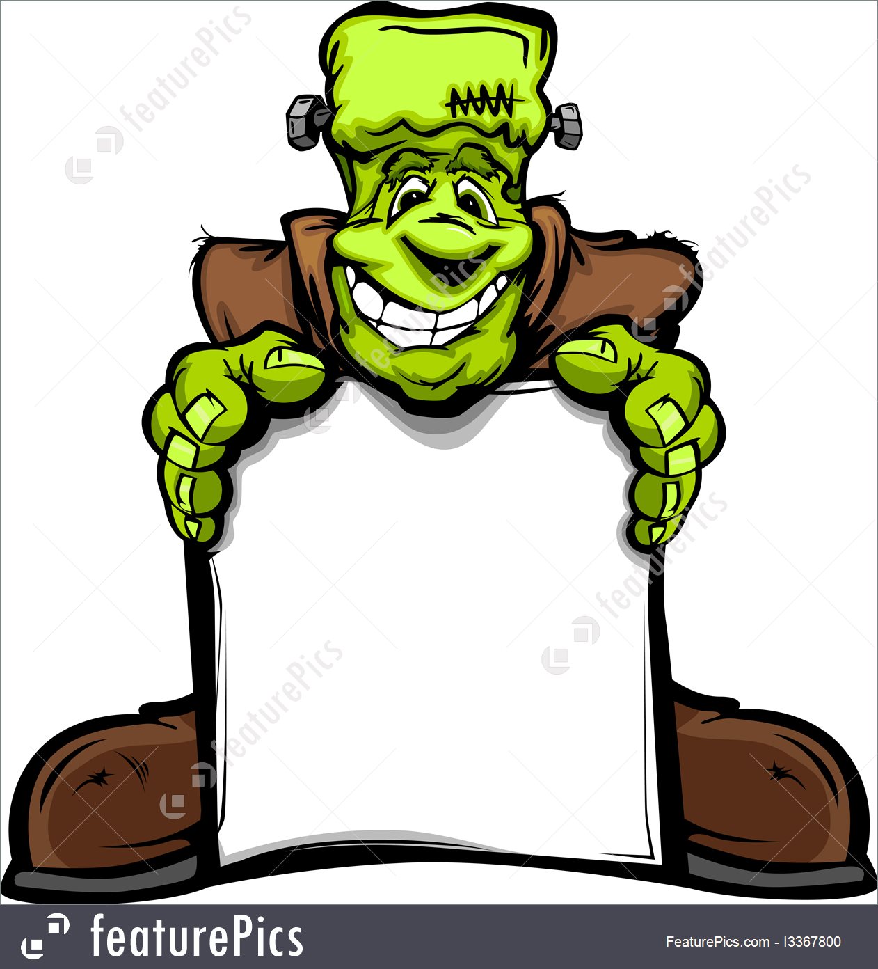 1262x1392 Halloween Happy Frankenstein Halloween Monster With Sign Cartoon