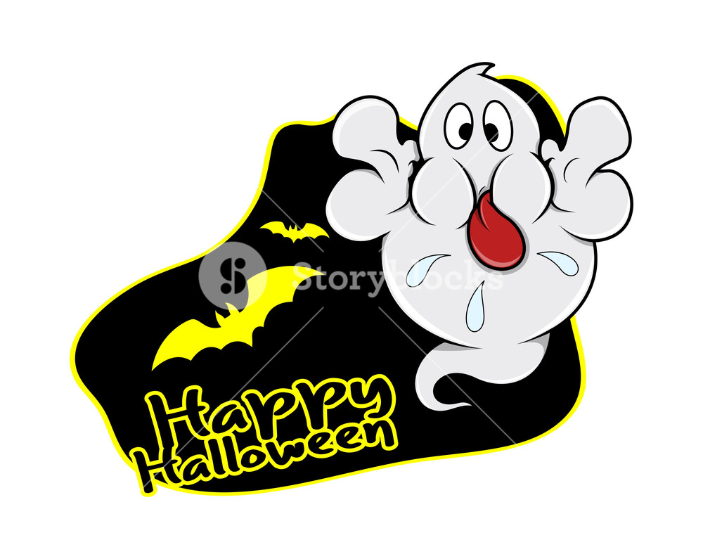 1000x795 Happy Halloween Ghost Vector Graphic Royalty Free Stock Image