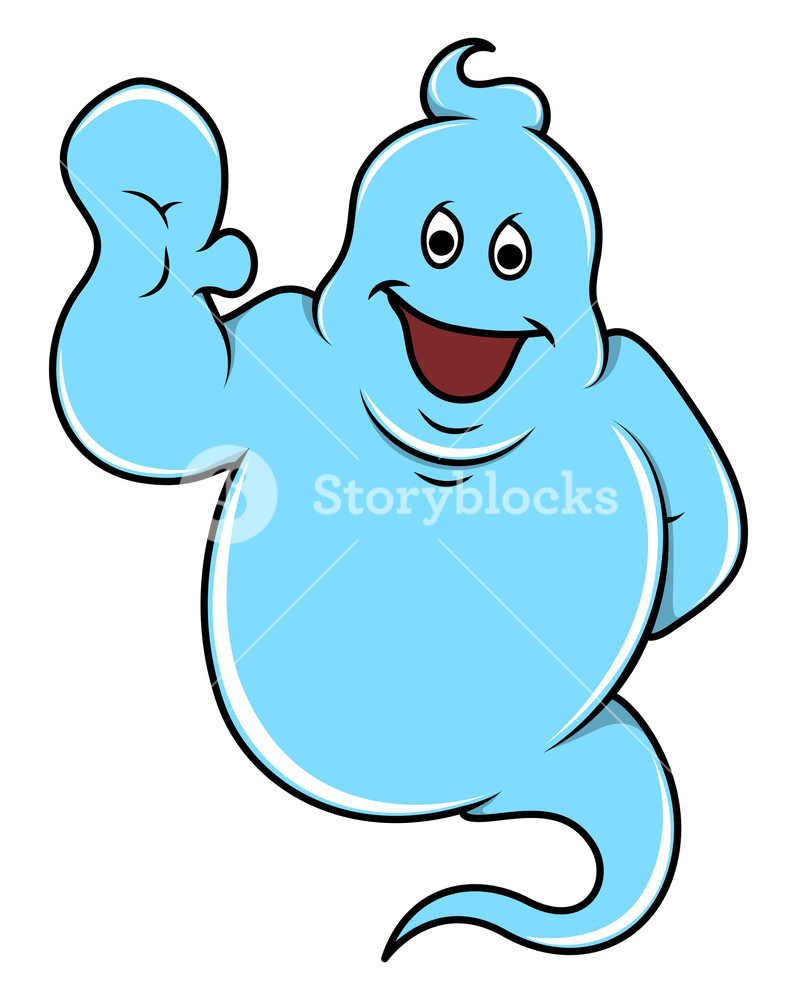 797x1000 Blue Friendly Ghost Saying Hello