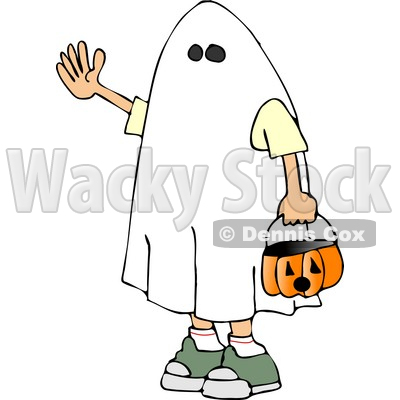 400x400 Wearing Halloween Ghost Costume Clipart Djart