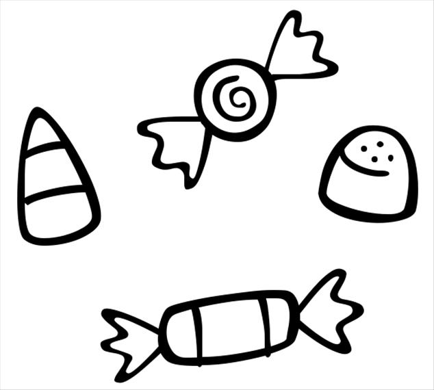 634x570 Halloween Candy Clipart Black And White