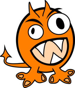 252x297 Orange Monster Clip Art
