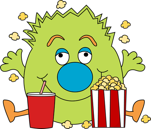 500x427 Monster With Popcorn Clip Art