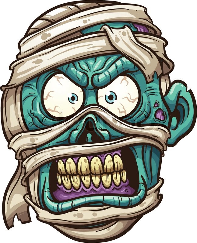 647x800 Angry Mummy Face. Vector Clip Art Illustration With Simple