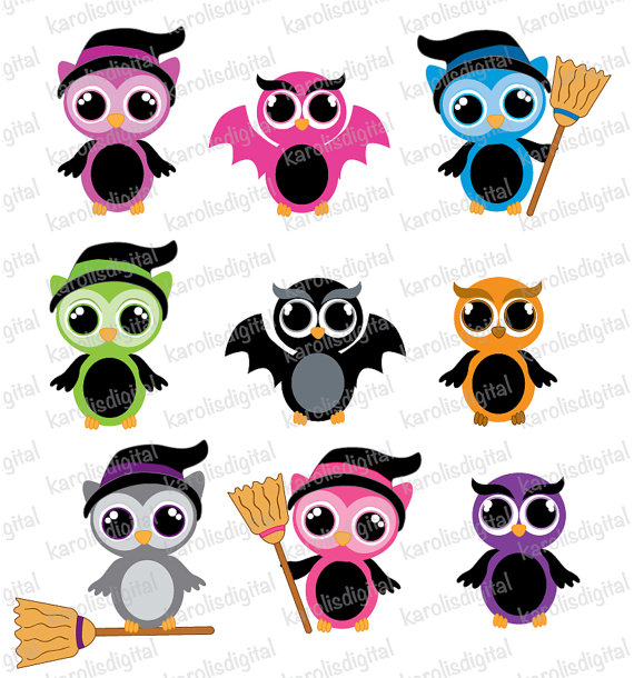 570x610 Halloween Owls Clip Art Set Clipart Panda