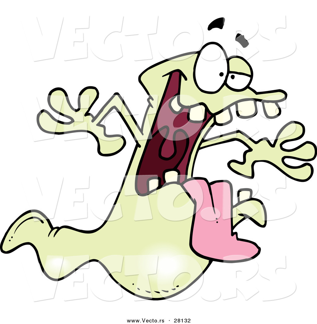 1024x1044 Vector Of A Spooky Halloween Cartoon Ghost By Toonaday