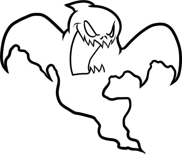 600x508 Drawn Ghost Halloween Coloring