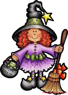 236x328 Halloween, Cute Witch, Ghost And Pumpkins, Clip Art Clip Art