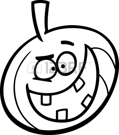 396x450 Cartoon Illustration Of Funny Jack Lantern Halloween Pumpkin
