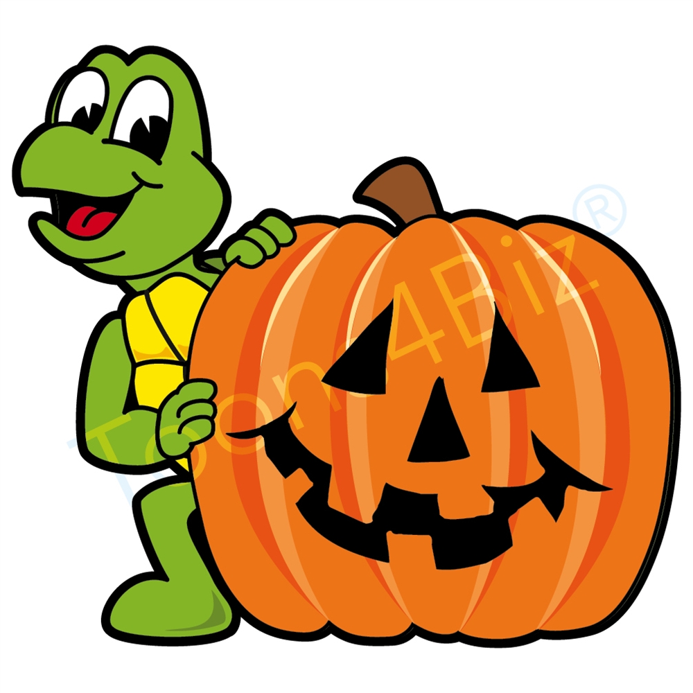1000x1000 Turtle Mascot With Halloween Pumpkin Clip Art