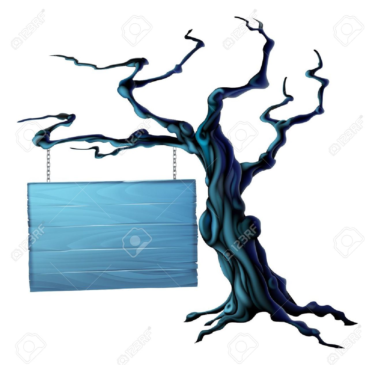 1300x1266n Illustration Of Bare Spooky Scary Halloween Tree