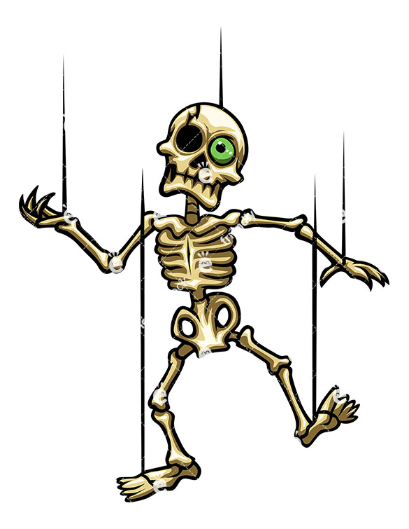 585x755 Dancing Skeleton Marionette Halloween Character Vector Clipart