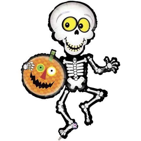 480x480 Cute Halloween Skeleton Clipart Image