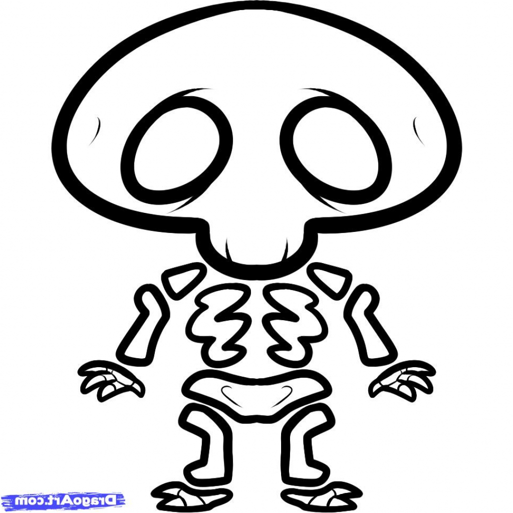 1024x1024 Simple Skeleton Drawing How To Draw A Skeleton For Kids Step Step