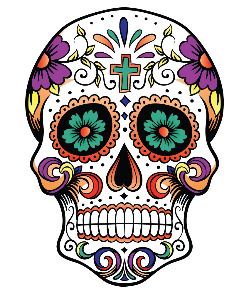 848x1000 Halloween Sugar Skull Clipart