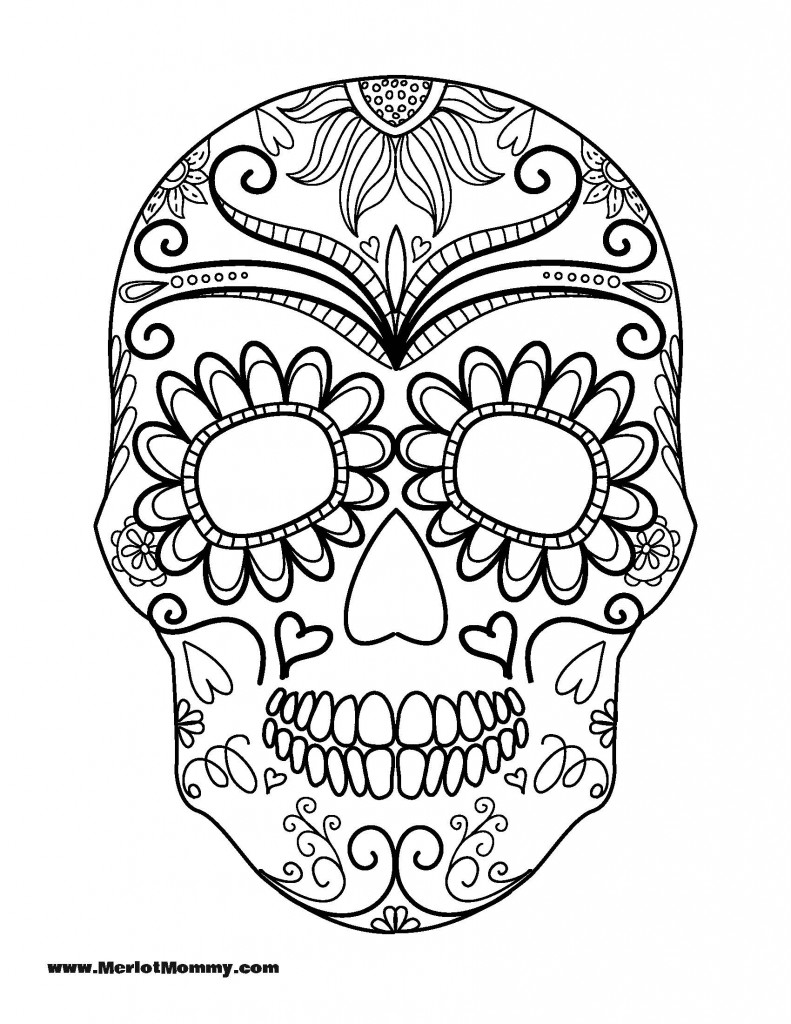 791x1024 Sugar Skulls Coloring Pages
