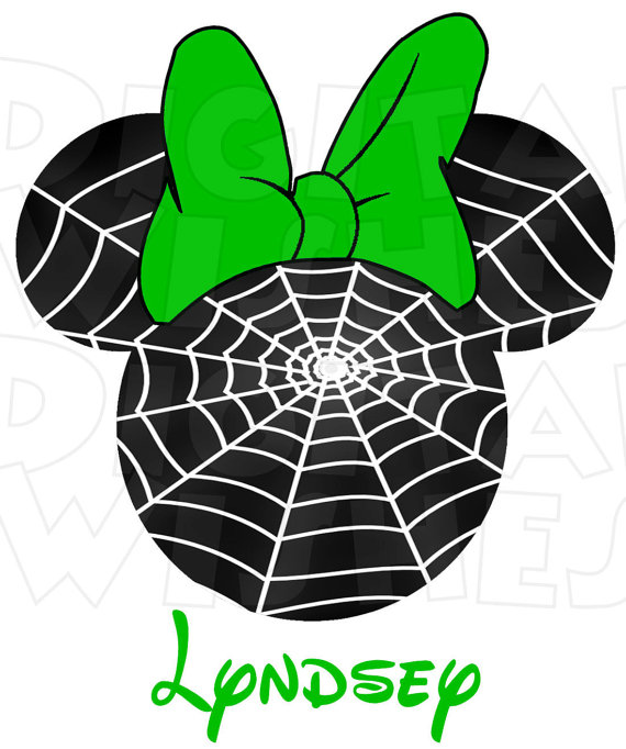 570x682 Minnie Mouse Spider Web Halloween Head Ears Digital Iron