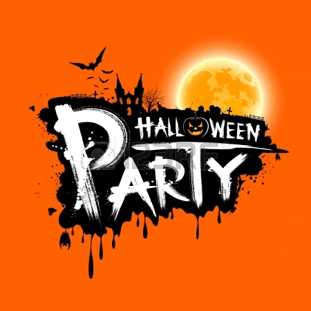 450x450 Happy Halloween Text Design On Orange Background Royalty Free