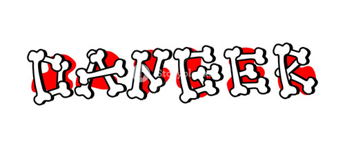 500x214 Happy Halloween Text Made From Bones Banner Royalty Free Stock