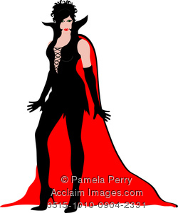 250x300 Art Image Of Woman Wearing A Vampire Costume For Halloween