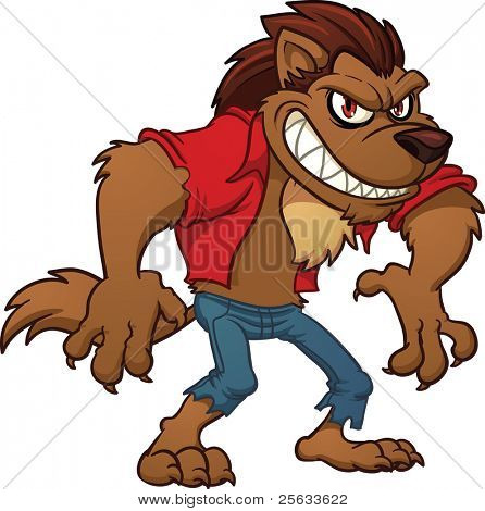 446x470 Cartoon Werewolf. Vector Illustration With Simple Gradients. All