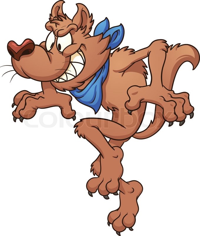 679x800 Cartoon Wolf Tiptoeing. Vector Clip Art Illustration With Simple