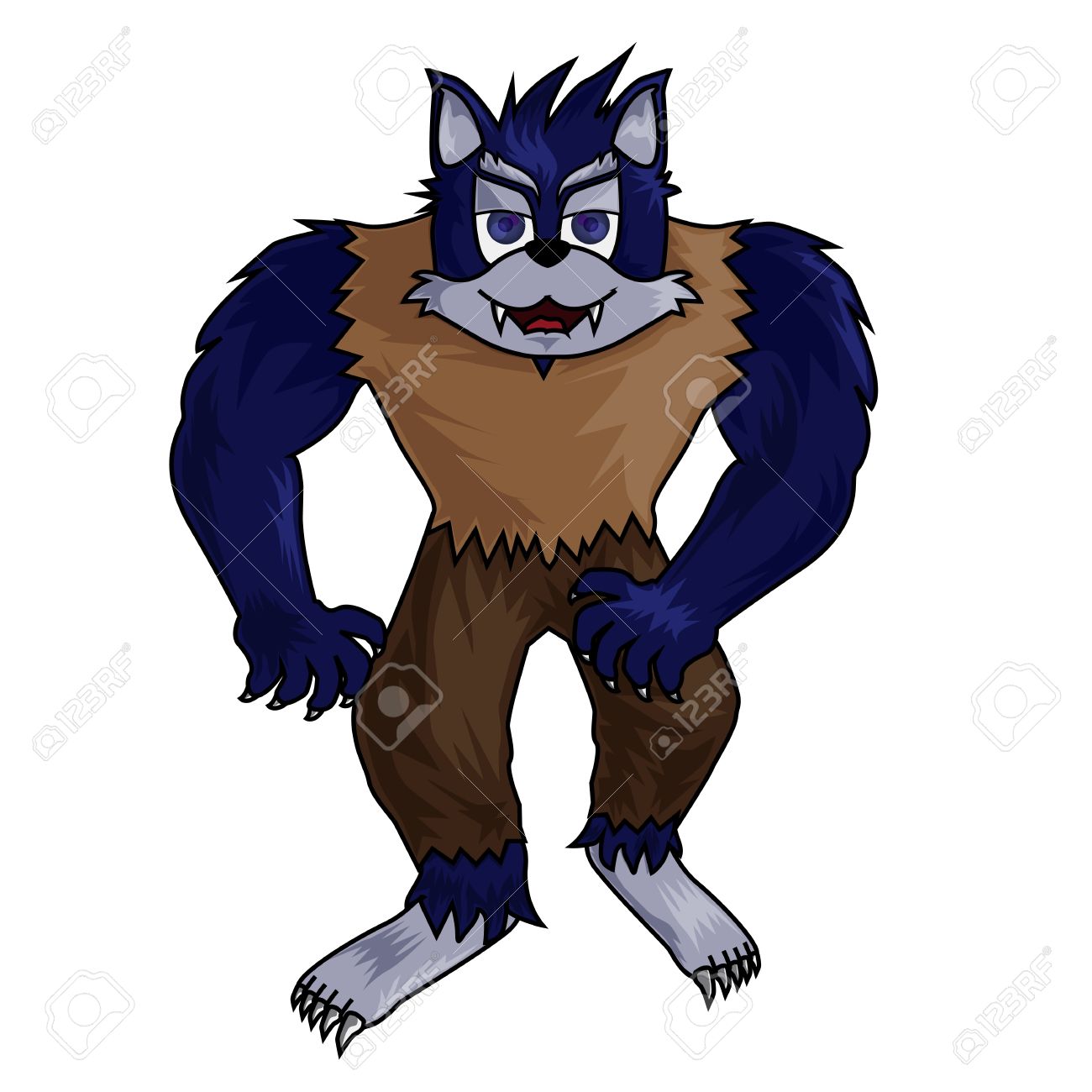 1300x1300 Clip Art Cartoon Werewolf With White Background Stock Photo