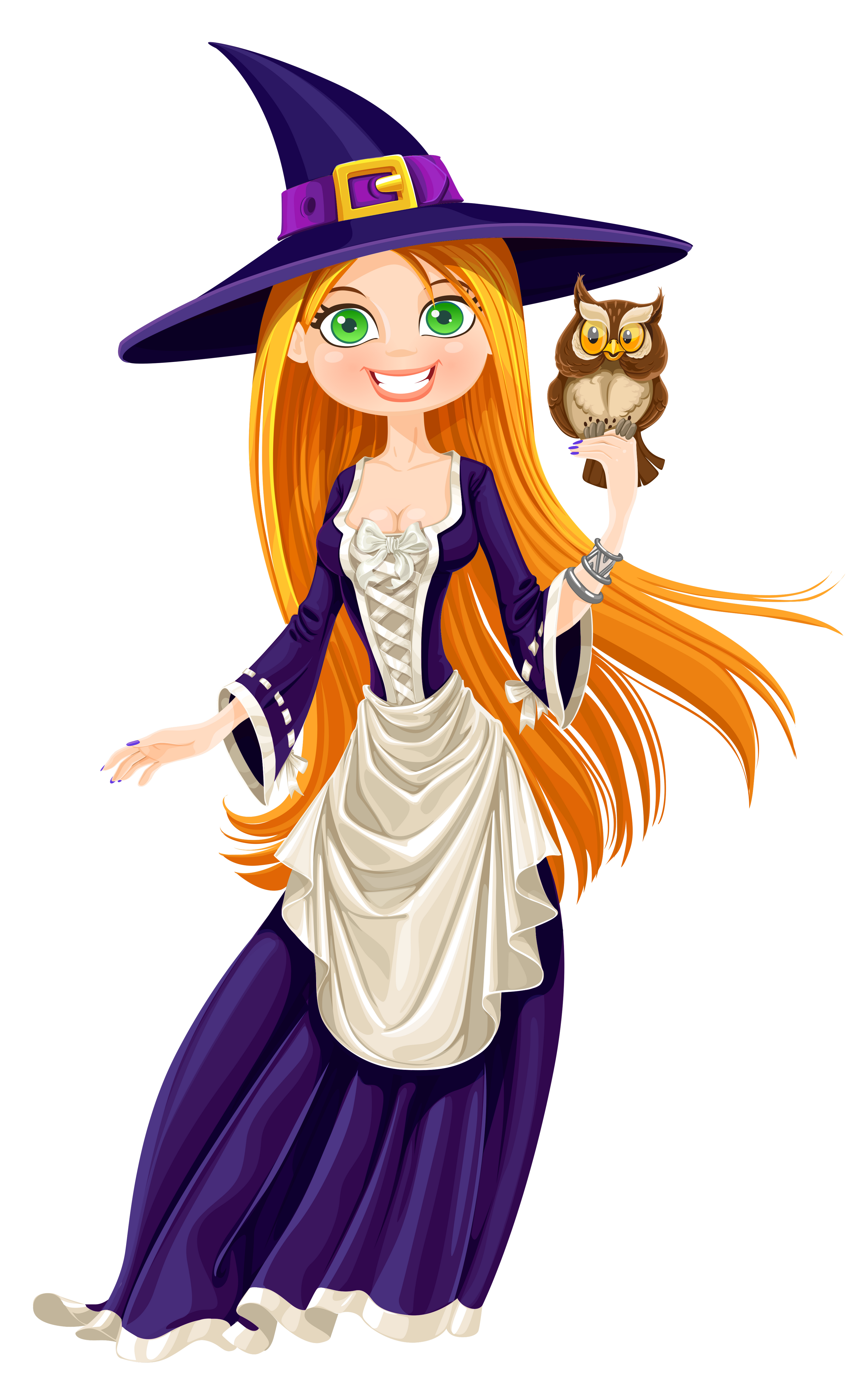 3187x5148 Owl Witch Clipart