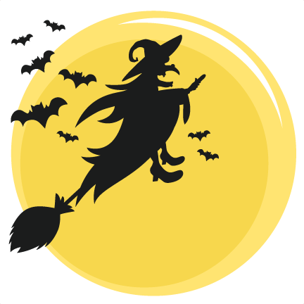 432x432 Halloween Witch Svg Scrapbook Title Svg Cutting Files Bat Svg Cut